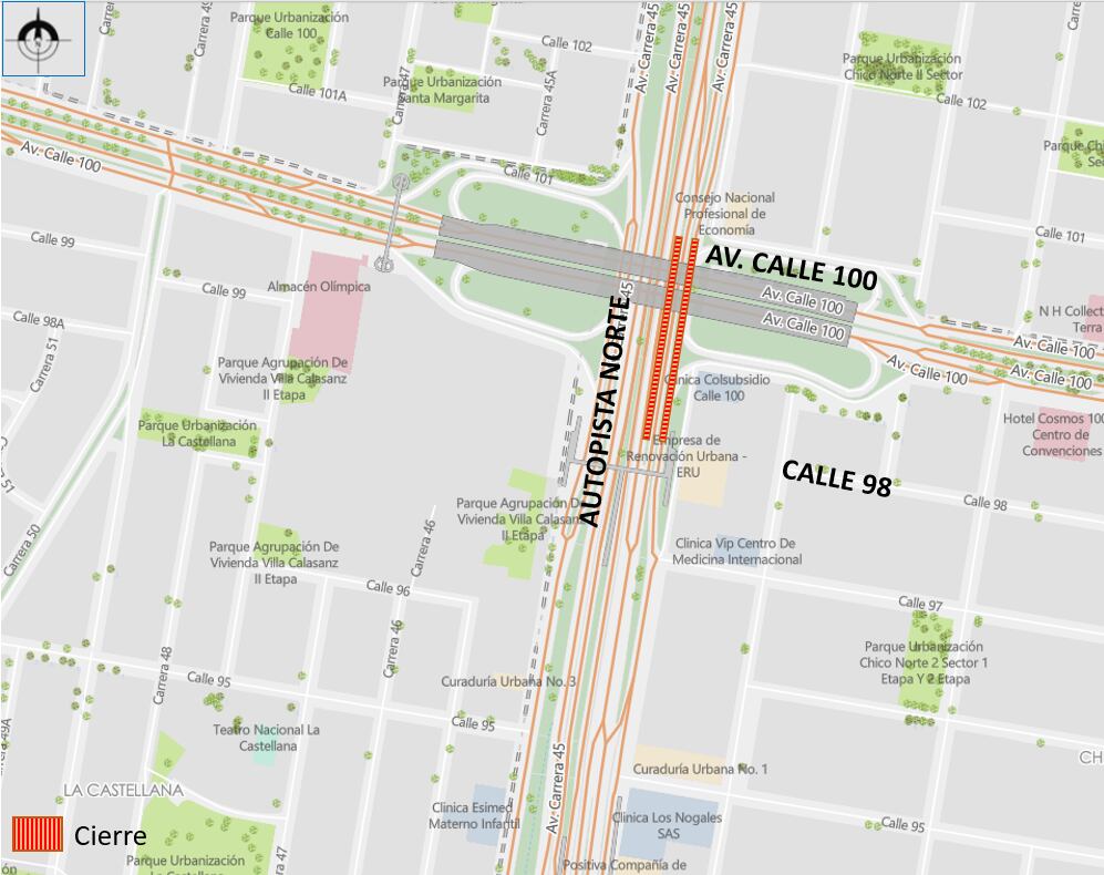 Cierres viales en Bogotá