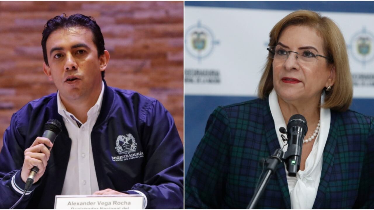 El registrador Alexander Vega y la procuradora Margarita Cabello.