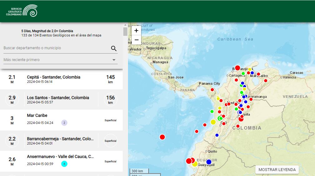 El SGC registra en tiempo real la actividad sísmica en Colombia.