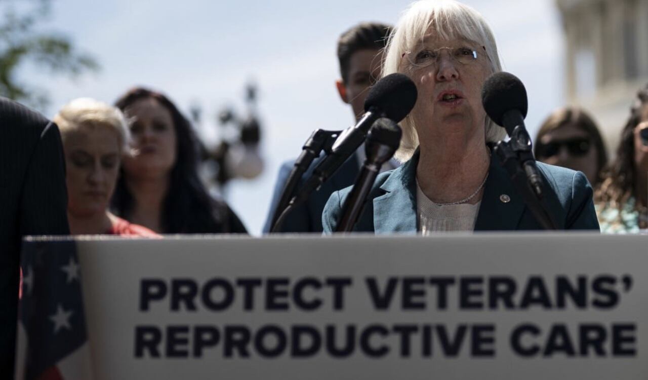 La senadora Patty Murray pidiendo que el derecho al aborto para las exmilitares siga vigente