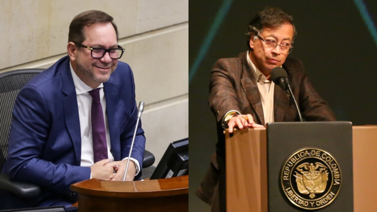 De izquierda a derecha: Lidio García y Gustavo Petro.