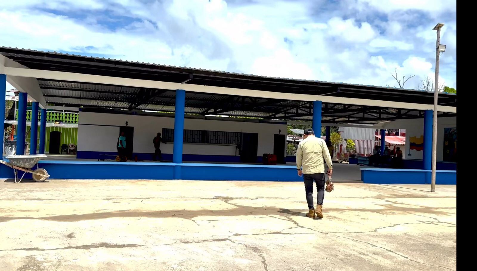 Esta es la caseta comunal que los Comandos de Frontera construyeron en Putumayo.