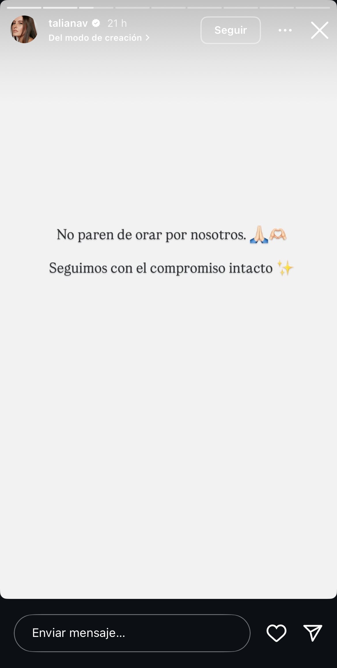 Taliana Vargas pidió oraciones por su esposo, Cali y Colombia.