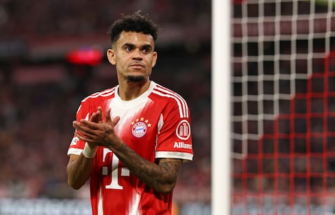 MUNICH, GERMANY - OCTOBER 22: Luis Diaz of Bayern Muenchen looks on during the UEFA Champions League 2025/26 League Phase MD3 match between FC Bayern München and Club Brugge KV at Football Arena Munich on October 22, 2025 in Munich, Germany. (Photo by Stefan Matzke - sampics/Getty Images)