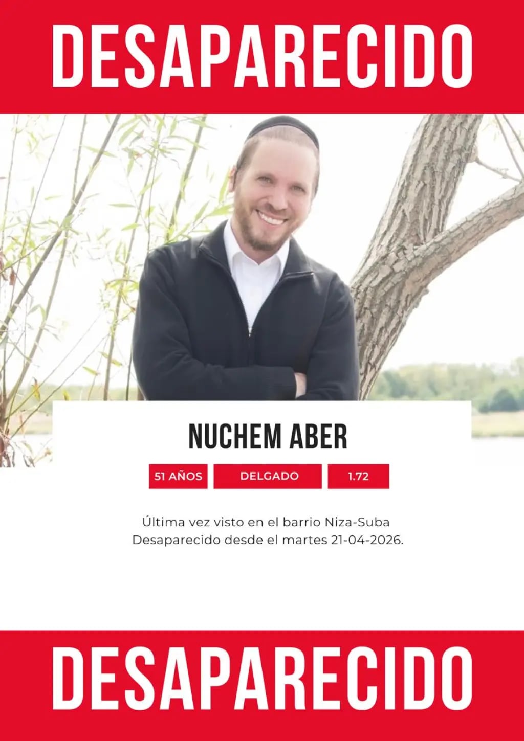 Nuchem Aber, rabino reportado como desaparecido en Bogotá.