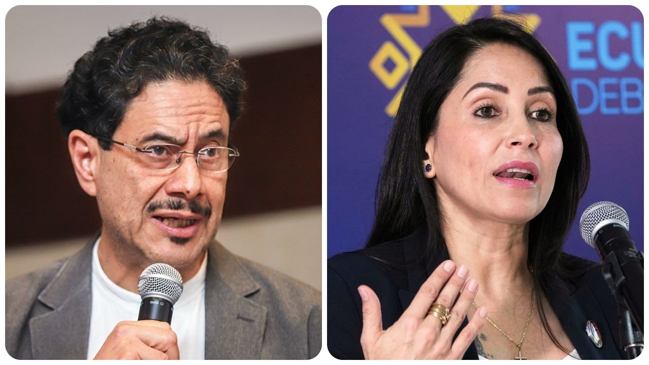 El senador Iván Cepeda y la excandidata presidencial de Ecuador Luisa González.