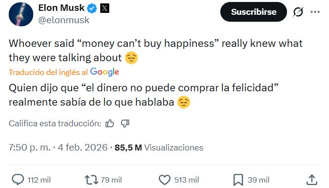 La publicación llamó la atención por provenir del empresario con la mayor fortuna del planeta.