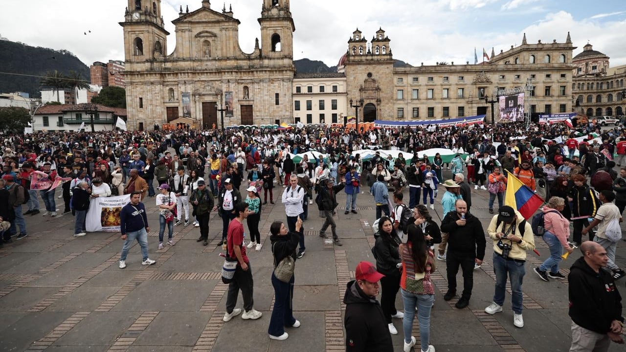 La plaza de Bolívar es una de las zonas con mayor presencia de marchas cada semana.