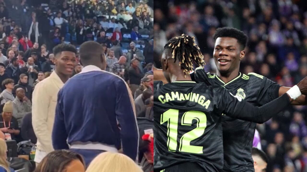 Aurélien Tchouaméni en París viendo la NBA.