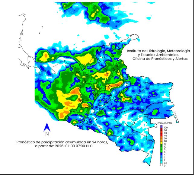 Así estará el clima en Colombia, este sábado 3 de enero de 2026.