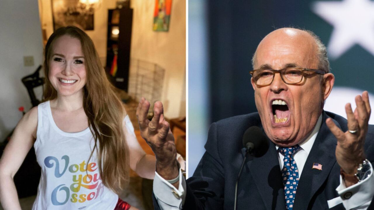 Caroline Rose Giuliani y su padre Rudolph Giuliani, el exalcalde de Nueva York.