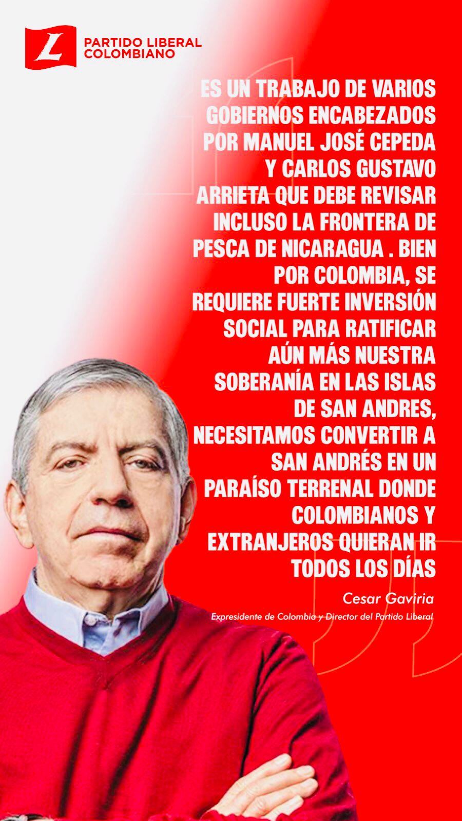 Pronunciamiento del expresidente César Gaviria.