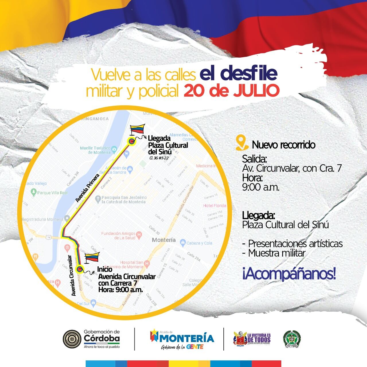 Desfile del 20 de julio en Montería.