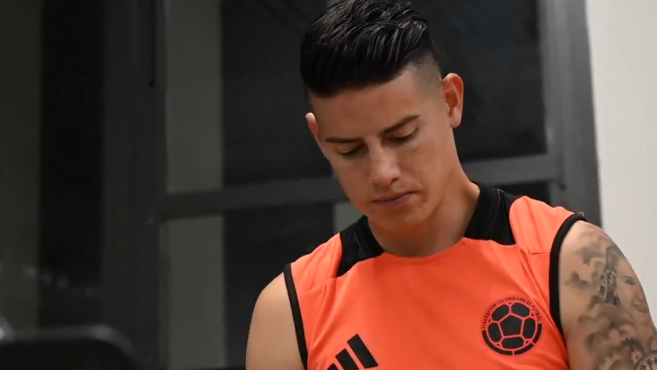 James Rodríguez haciendo trabajo de gimnasio en Barranquilla
