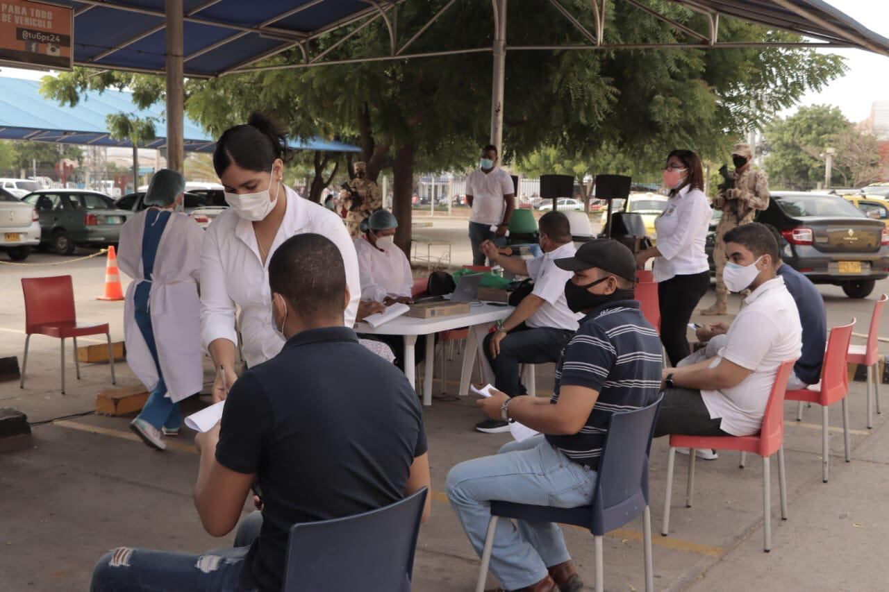 Uno de los puestos de vacunación masiva en Riohacha.