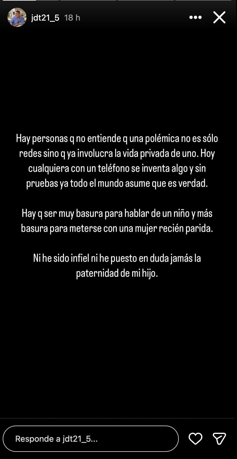 Juan David Tejada le respondió a Yina Calderón.
