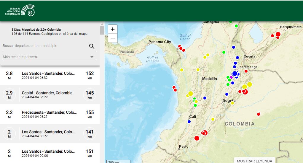 El departamento de Santander es la zona del país donde más sismos se registran a diario.