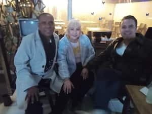 Álvaro González, la gorda Fabiola y Nelson Polanía, en la que sería la última presentación de la artista.