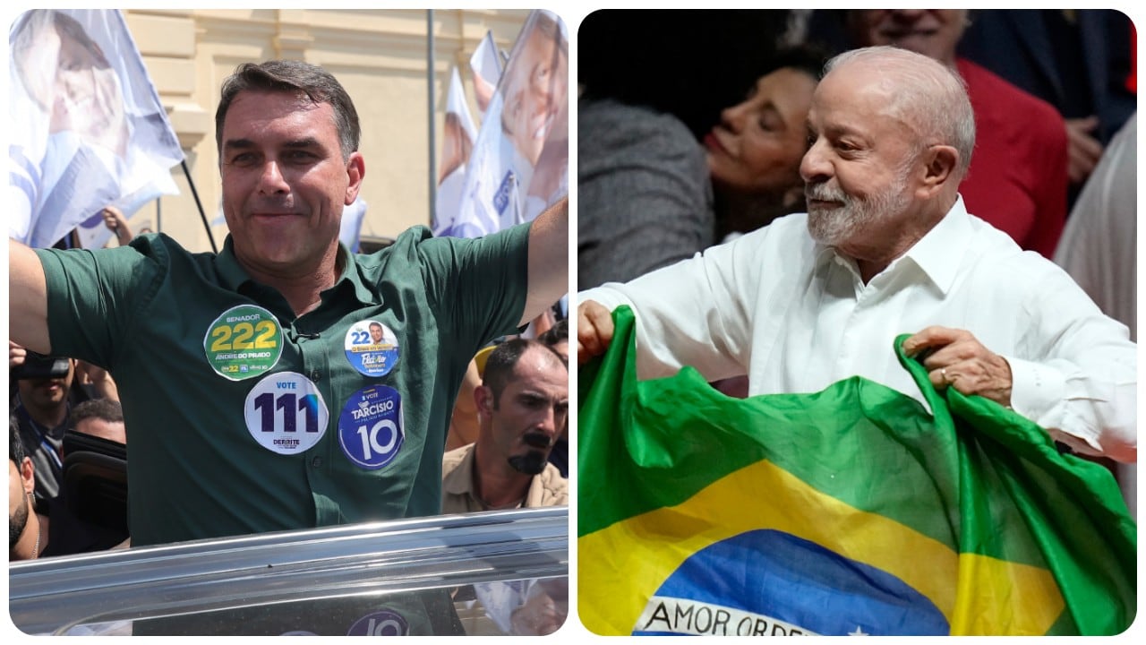 El candidato Flávio Bolsonaro y el presidente brasileño Luiz Inácio Lula da Silva cierran este sábado sus campañas de cara a las elecciones.