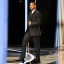 HOLLYWOOD, CA - March 27, 2022: Will Smith holds his Oscar for best actor for King Richard during the show at the 94th Academy Awards at the Dolby Theatre at Ovation Hollywood on Sunday, March 27, 2022. (Robert Gauthier / Los Angeles Times via Getty Images)