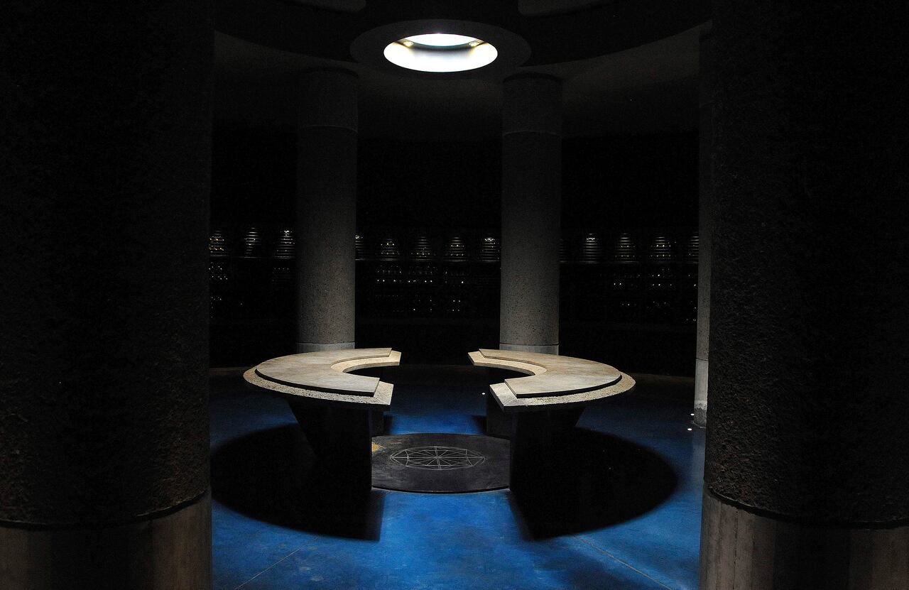 Un cuarto de degustación en la bodega DiamAndes, ubicada en el Valle de Uco, en la provincia argentina de Mendoza. Se trata de una de las más de 30 que ha diseñado la pareja de arquitectos argentinos.