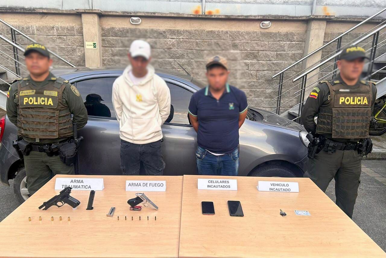 La captura de los hombres fue realizada por integrantes de la Policía Metropolitana de Pereira