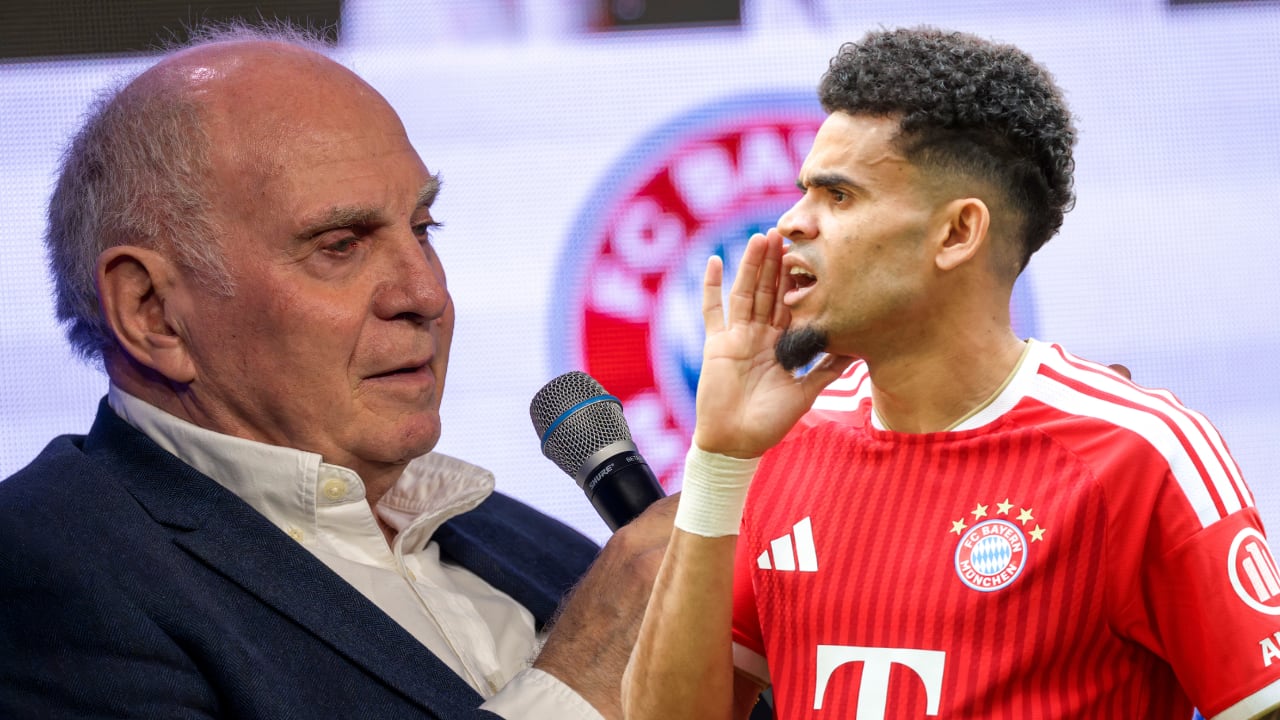 El presidente de honor del Bayern Múnich, Uli Hoeneß y Luis Díaz. El directivo fue certero sobre la venta del colombiano