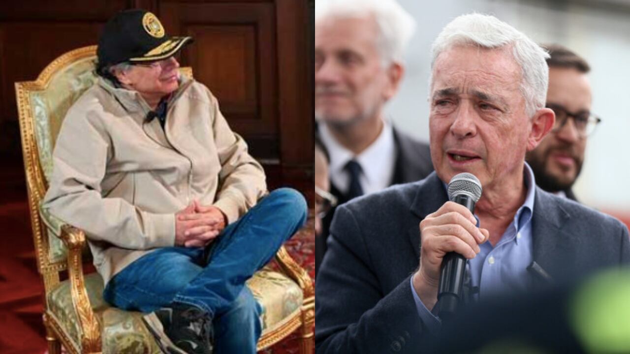 De izquierda a derecha: Gustavo Petro y Álvaro Uribe.