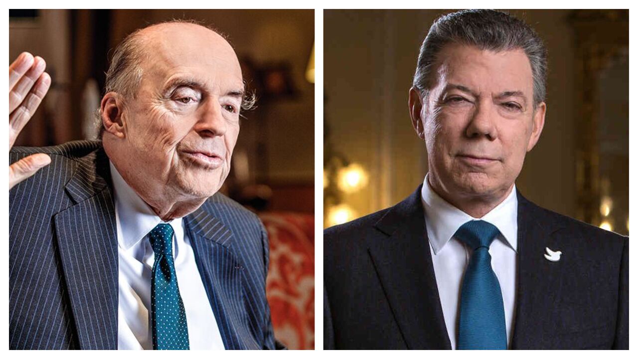 Álvaro Leyva y Juan Manuel Santos.