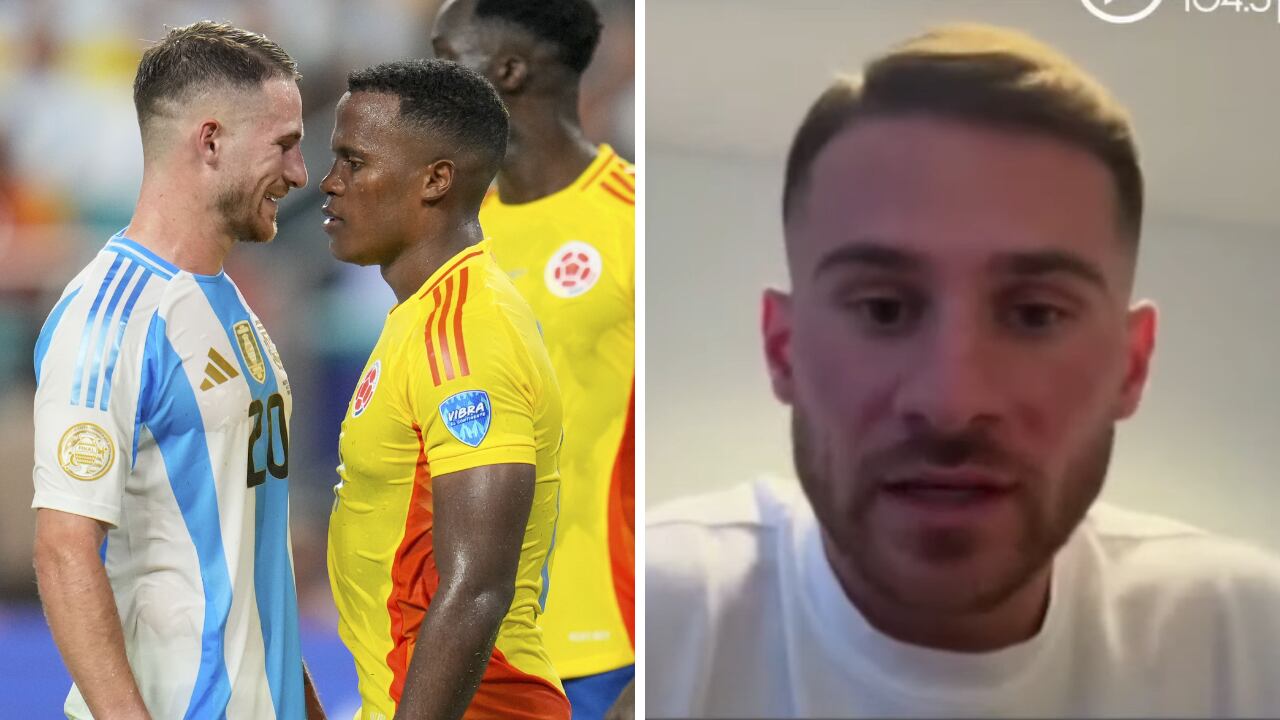 Alexis Mac Allister y Jhon Arias tras la final Copa América 2024.