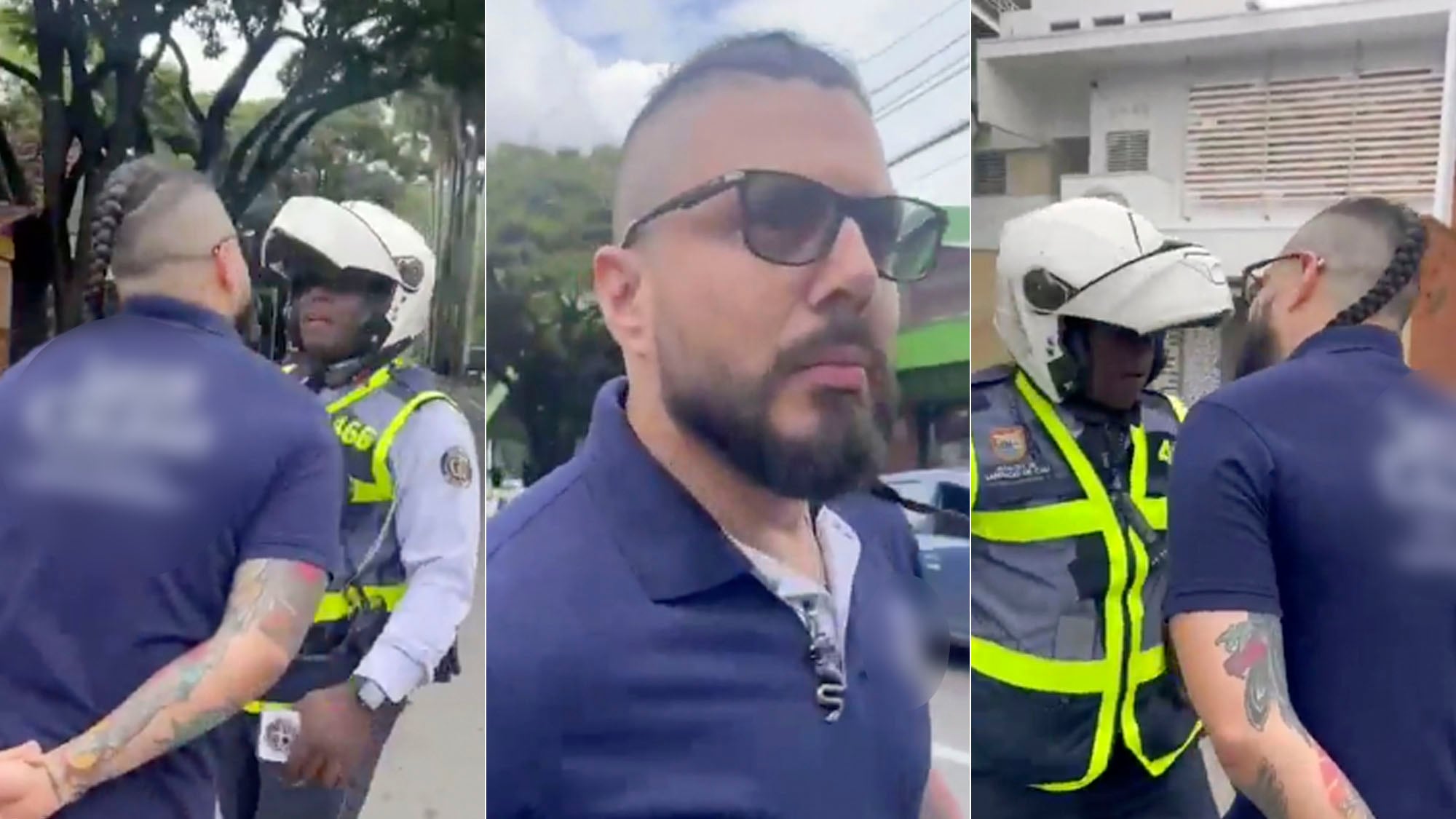 Agresión a un agente de transito en la ciudad de Cali