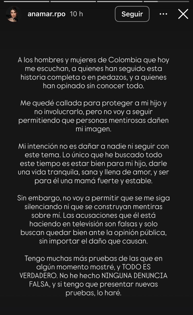 Anamar, expareja de Renzo respondió a las acusaciones hechas por el participante en 'La casa de los famosos'.