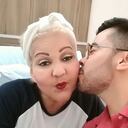 La Gorda Fabiola junto a su hijo David.