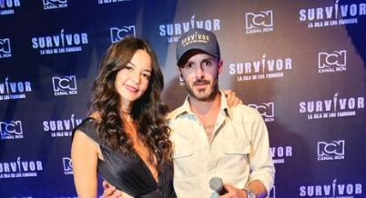 Tatán Mejía y Maleja Restrepo en el estreno de 'La isla de los famosos'