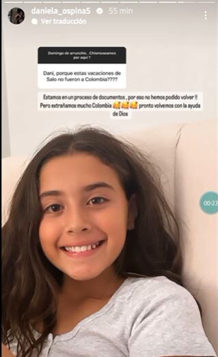 La empresaria contó que ella vive con Salomé en Miami, Estados Unidos y aseguró que no ha vuelto al país por procesos y trámites.