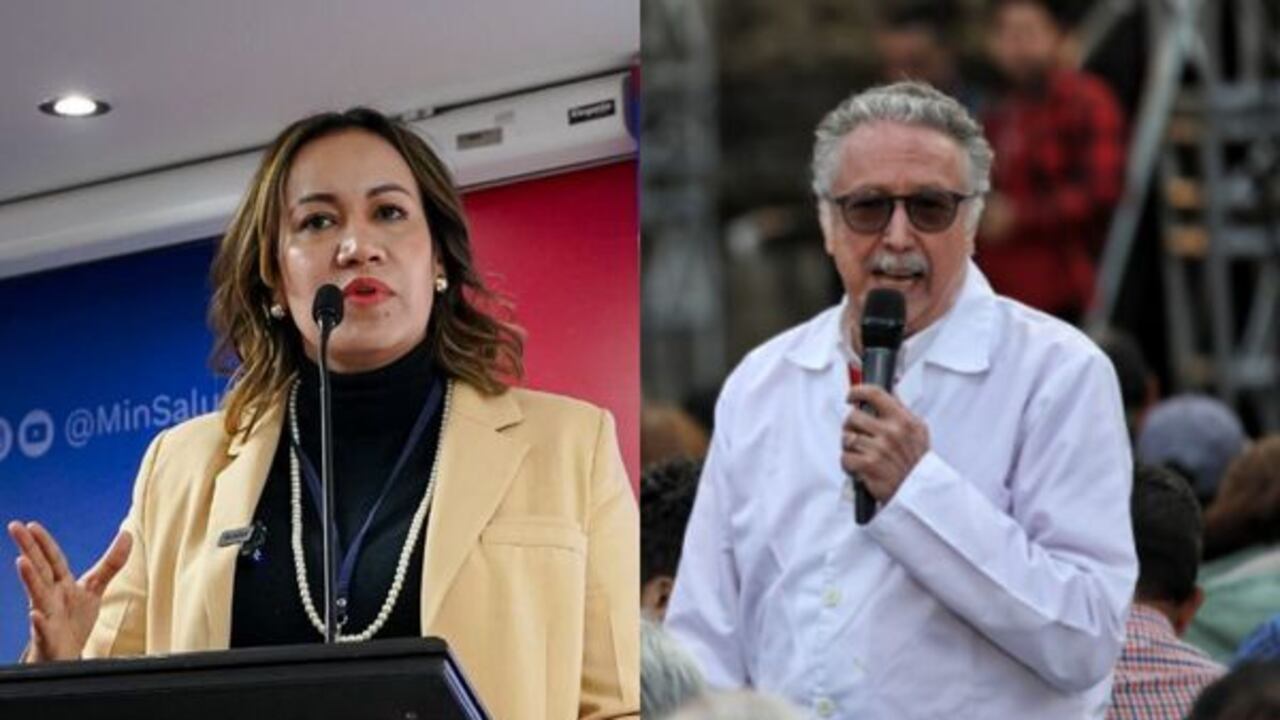 Ministra de Salud, Carolina Corcho, y Sergio Isaza, presidente de la Federación Médica Colombiana.