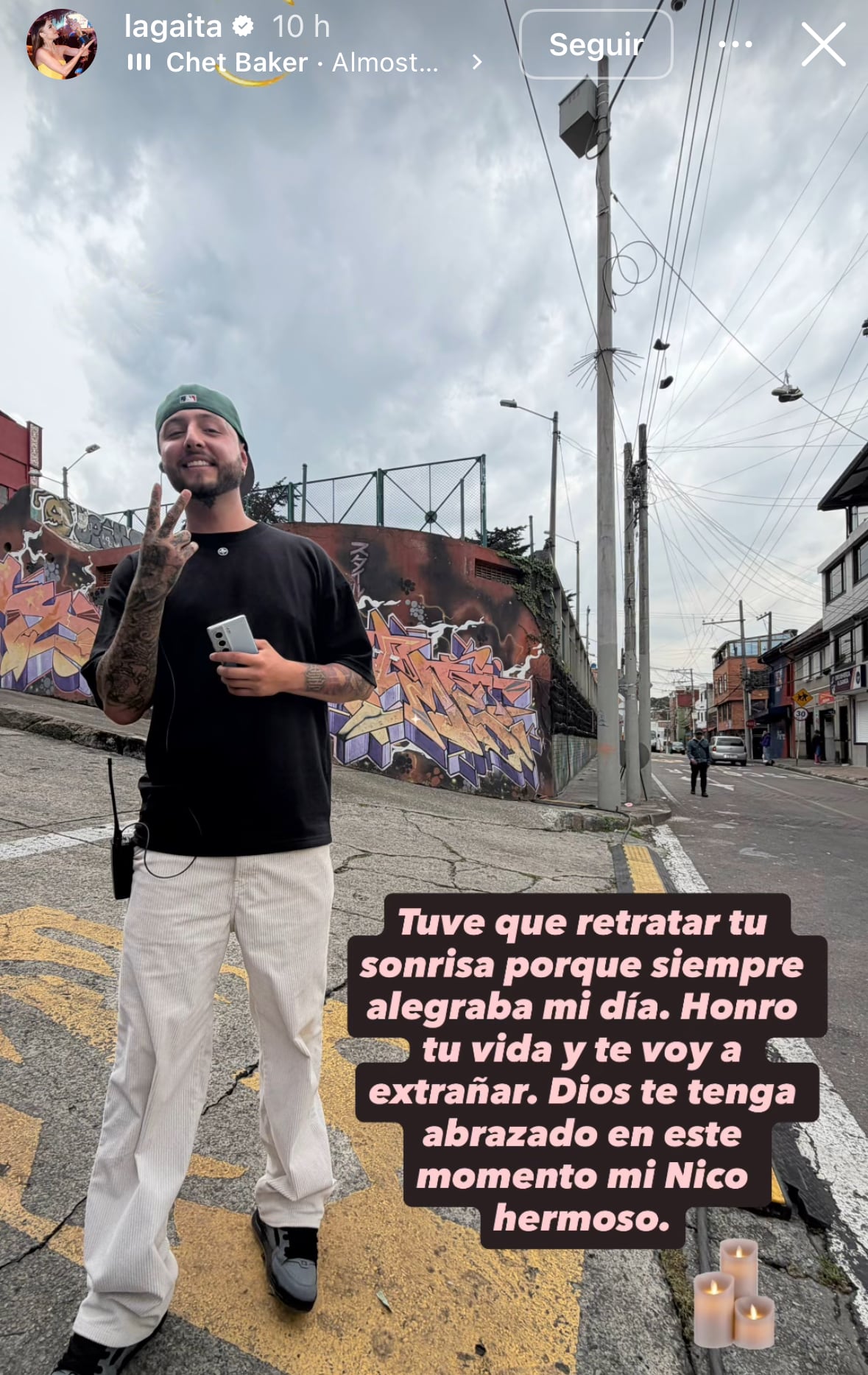 Carolina Gaitán se despidió de uno de los miembros de la producción.