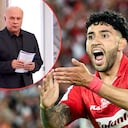 La reacción de Carlos Antonio Vélez al empate de Santa Fe con River Plate en Sudamericana.