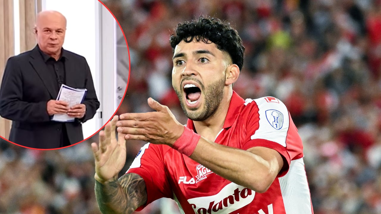 La reacción de Carlos Antonio Vélez al empate de Santa Fe con River Plate en Sudamericana.