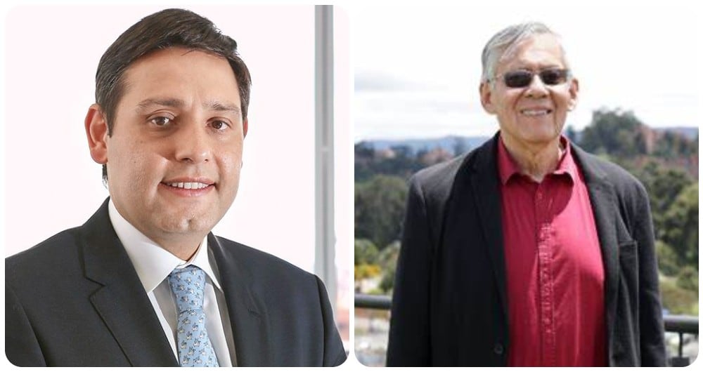 Mauricio Lizcano y el sacerdote Álvaro Duarte Torres.