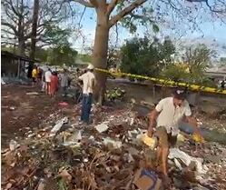 Sitio del hallazgo del cuerpo desmembrado.