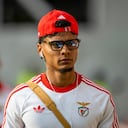 EDINBURGH, SCOTLAND - AUGUST 13: Benfica's Richard Rios during a UEFA Europa League Third Qualifying Round Second Leg match between Heart of Midlothian and Benfica at Tynecastle Park, on August 13, 2026, in Edinburgh, Scotland. (Photo by Paul Devlin/SNS Group via Getty Images)
