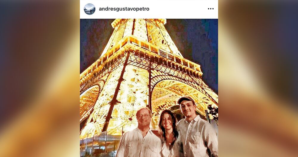 Andrés Petro con el presidente en Francia.