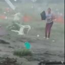 Vendaval en el Atlántico, el cual causó daños materiales y pánico a los bañistas.