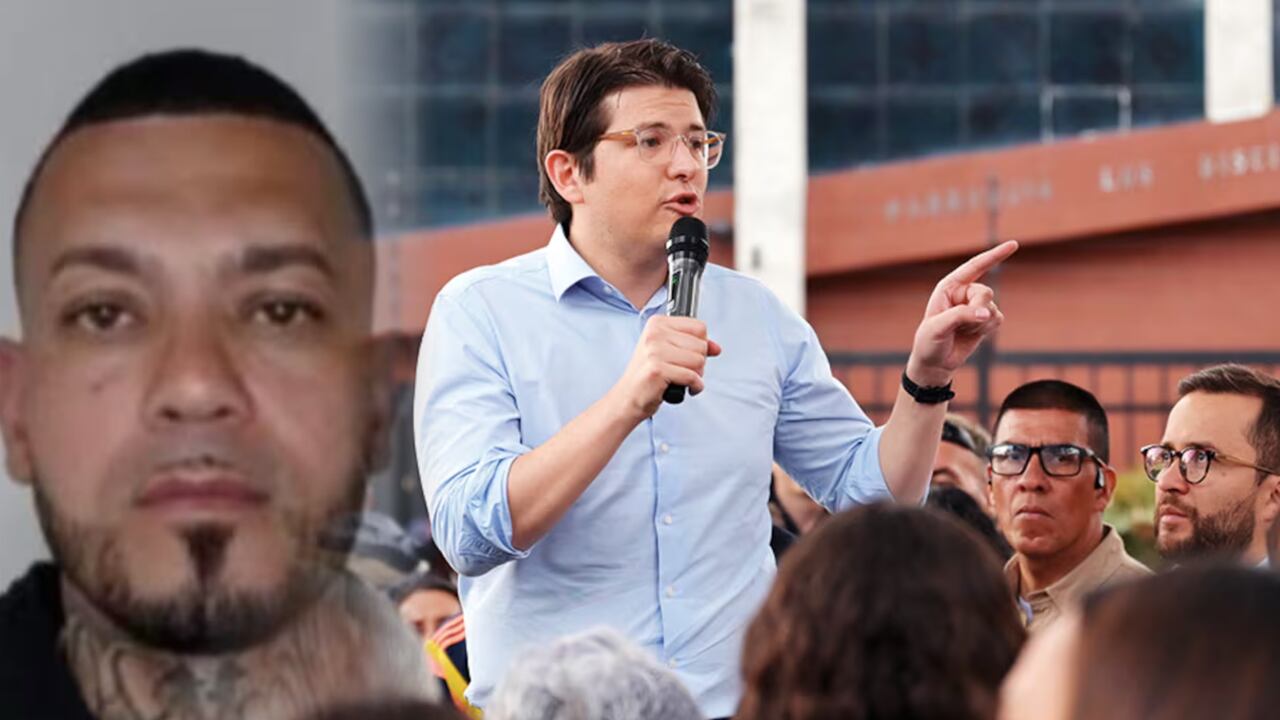 De izquierda a derecha: alias el Costeño y el Miguel Uribe Turbay, minutos antes del atentado.