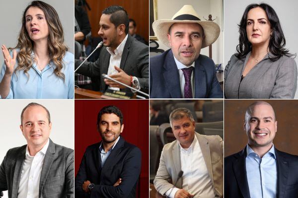 Congresistas Paloma Valencia, Esteban Quintero, Andrés Guerra, María Fernanda Cabal, Juan Espinal, Hernán Cadavid, John Jairo Berrío y Julián Peinado.