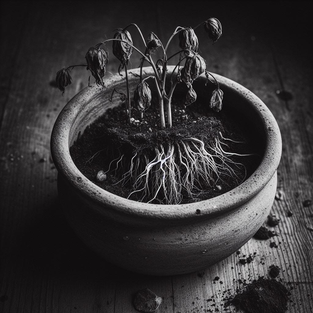 Planta con exceso de agua.