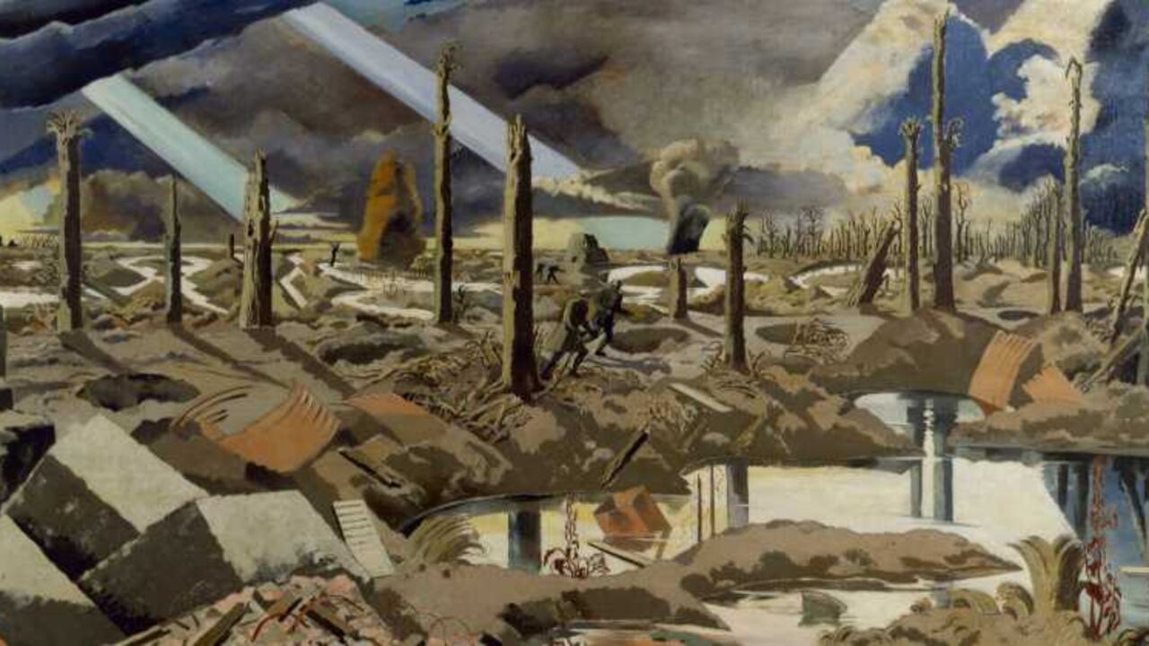 'El camino de Menin' (1919) de Paul Nash.