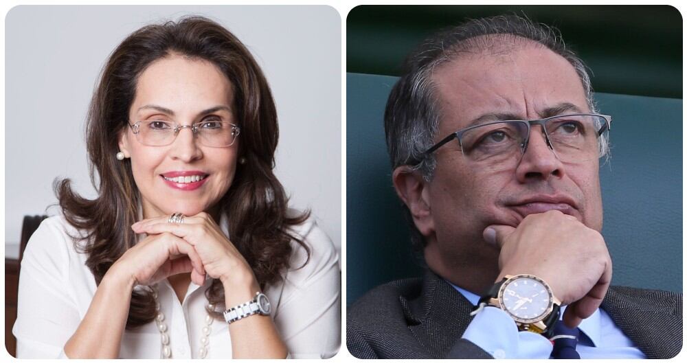 Viviane Morales y Gustavo Petro.