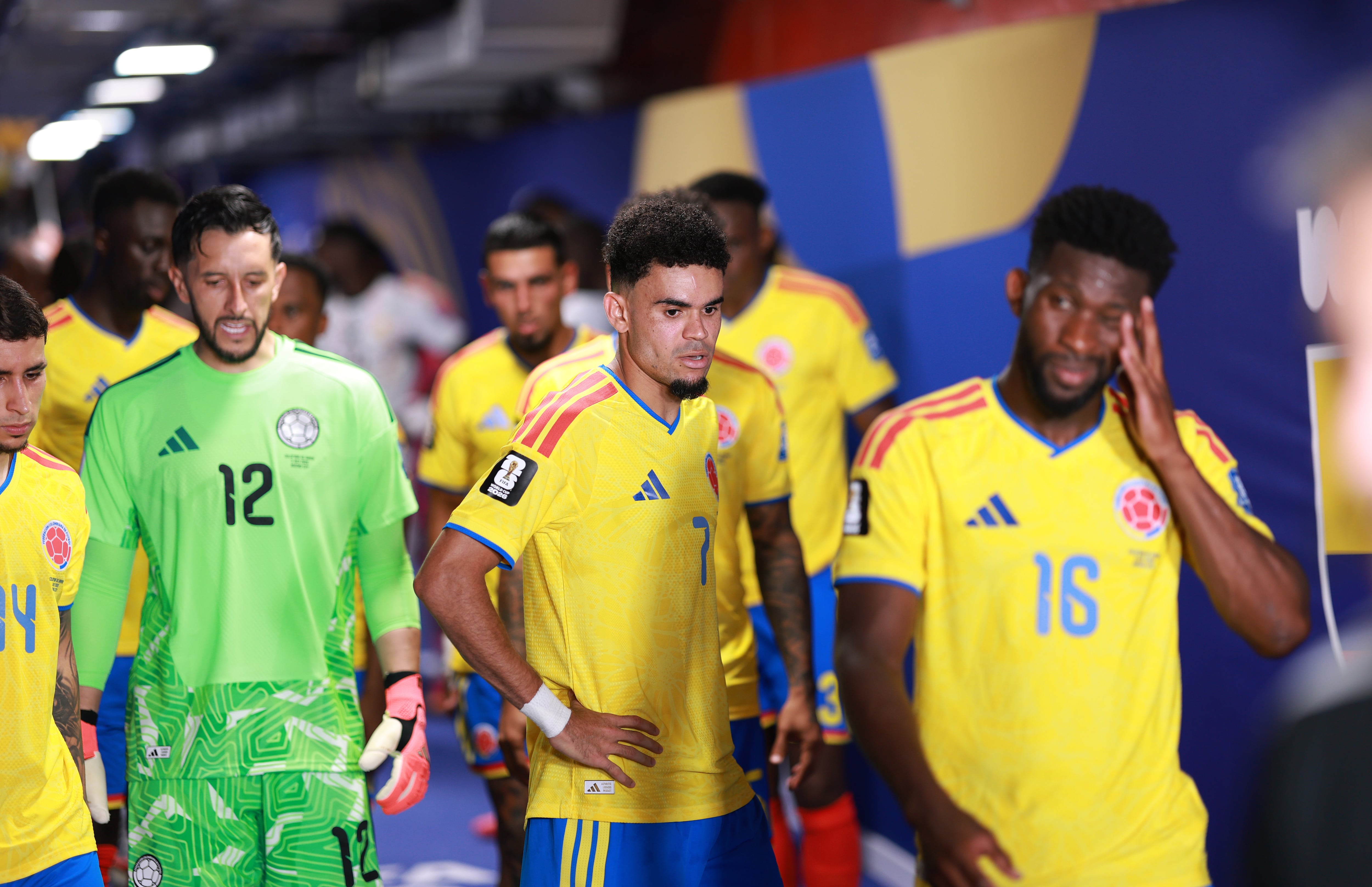 Selección Colombia justo antes de salir a un partido del Mundial 2026